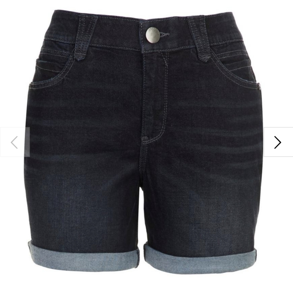 Democracy Ab Technology High Rise Denim Cuffed Shorts In Indigo